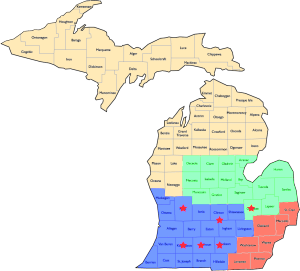 Michigan Commercial Appraisal Service Areas by Region